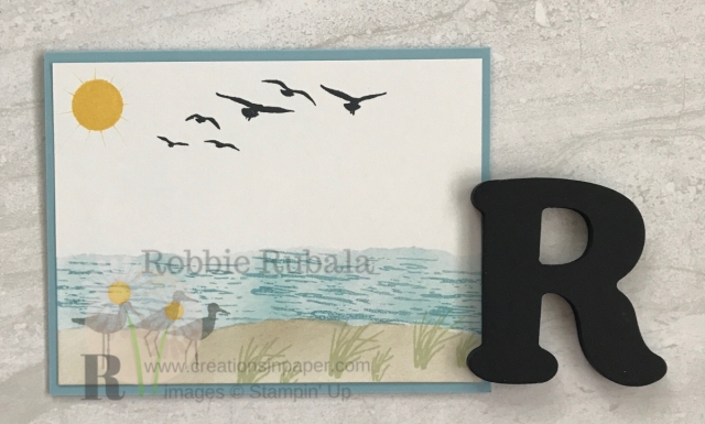 Do you like the seashore? To find out how I created this Stampin' Up High Tide Seashore scene click through.