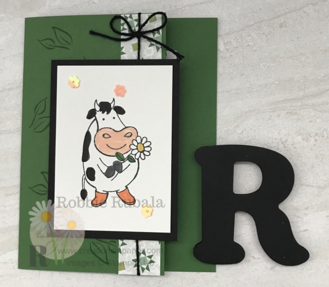 These cows are adorable! I used one of them to create my Over the Moon Fancy Front card. Click the photo for the video with all the details.