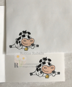 This cow is adorable. He makes great cards. Click through to see the video showing the card front for my Quick and Easy Over the Moon creation.