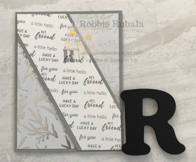 Did you know you can use word and some designer series paper to make a great card. Check out the Monochromatic Itty Bitty Greetings idea by clicking the photo.