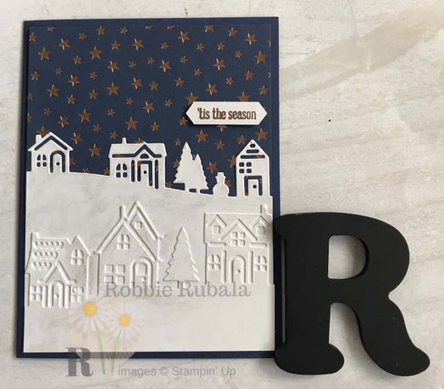 Copper is a great alternative for a metallic on you card. Check out this designer series paper that was was used for my Brightly Gleaming Snow creation.