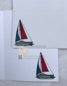 There are many images that are great for guy cards. This sailboat makes the perfect Masculine Let It Snow From Stampin' Up card.