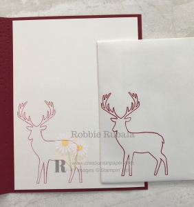 This reindeer goes with the paper used on the card front. Don't miss the Reindeer Designer Series Paper Idea.