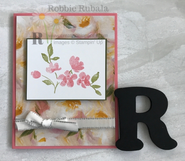 This beautiful idea is part of the craft stash series. Check out the #ShopYourCraftStash Painted Petals idea to see how to pair retired with current. 