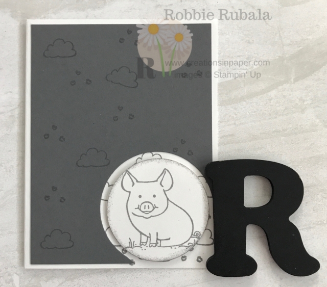 The images in this set are so cute. They make great children's cards. Check out this Stampin' Up This Little Piggy in Basic Gray idea.