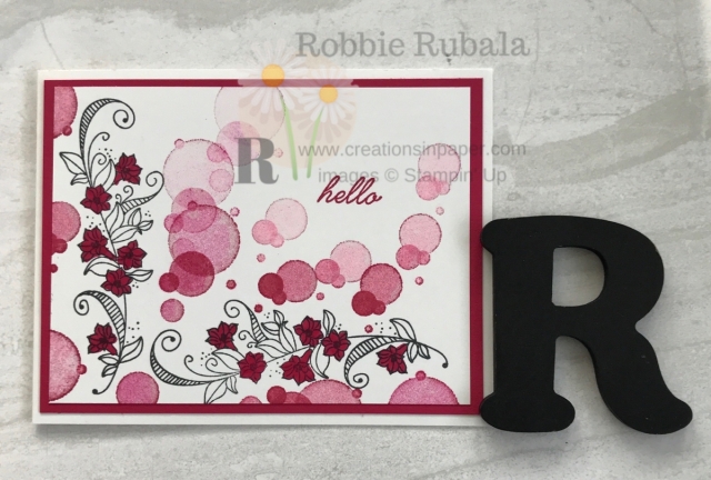 I love bubbles! My Beauty Abounds in Lovely Lipstick uses bubbles for a fun All Occasion card.