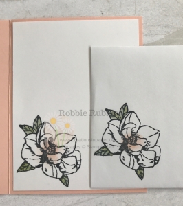 This magnolia image is so easy to color and the perfect size for your card. Check out the card front for the Magnolia Blooms All Occasion Idea.