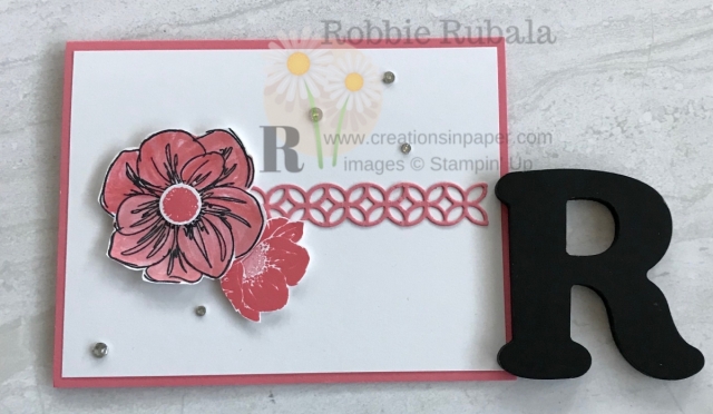 A simple card today so you can see how you can make a great card with one color and one stamp set. Check out the video for this One Color Wonder ~ Floral Essence creation.