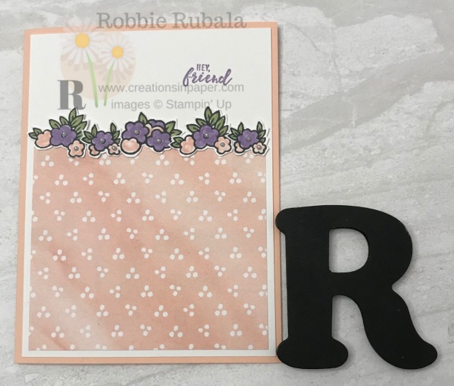 This card is so sweet. It is easy to do with a little fussy cutting of the flower clusters. See all the details for the Under My Umbrella Best Dressed creation.