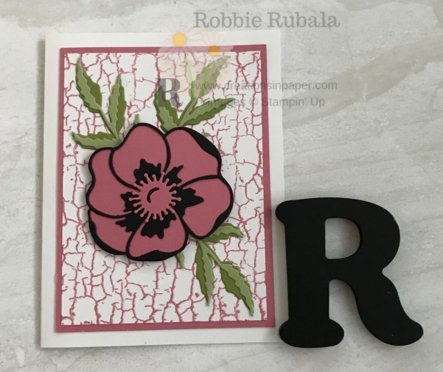 This great card was created using dies. I added a background to finish off my Fast and Fabulous Poppy Moments creation.