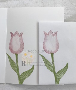 This image shows a fun way to use your dies. Check out the card front for the Framed Timeless Tulips card to see how I used them. 