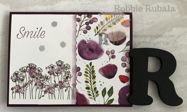 The Peaceful Poppies designer series paper has some Blackberry Bliss poppies. Look at the detail on the Fast and Fabulous Painted Poppies creation.