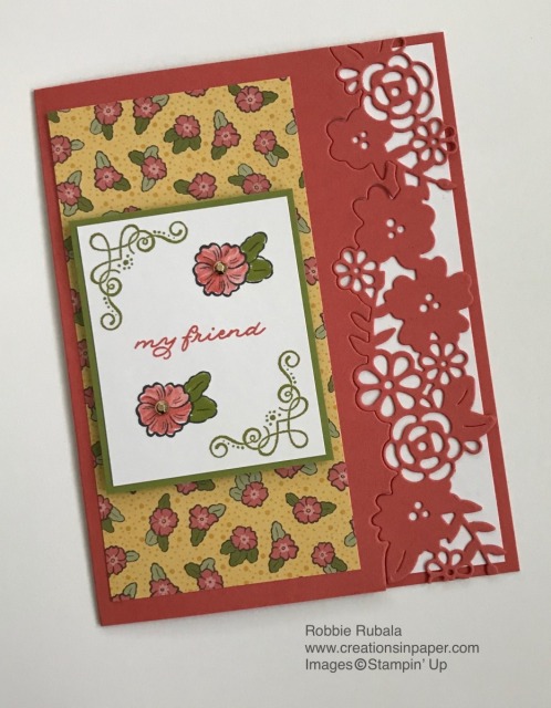 This die cut makes a great fun edge for a card. Get the directions for how to make the Ornate Style Die Cut Edge creation.