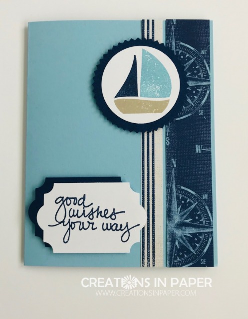 This is a great masculine card idea. It is easy to make using some designer series paper and punches. Get the details for the #ShopYourCraftStash Swirly Bird creation.