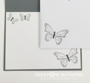 Curious what color combination I used with thes pretty gray butterflies? See the card front and get the details!