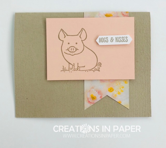 This kids card is so cute and the pun is very popular with kids. Get the details and see the video for the This Little Piggy Hogs and Kisses card.