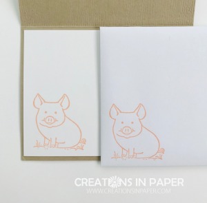 This adorable pig makes the cutest kids cards. See the card front for This Little Piggy Hogs and Kisses creation.