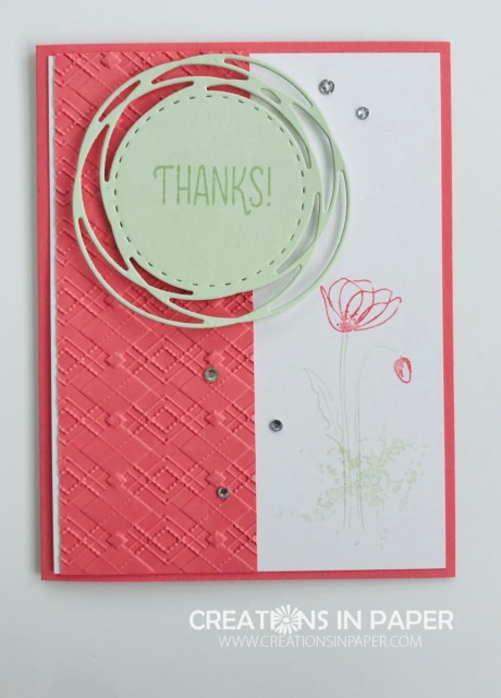 Simple elements can make a great card. Adding some embossing and a circle is perfect for this Flirty Flamingo Argyle creation.