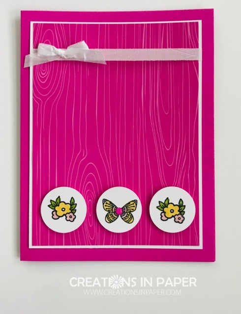 Isn't this a cute card? This designer series paper is easy to create with. Get the details for the Magenta Madness Clean and Simple Idea.