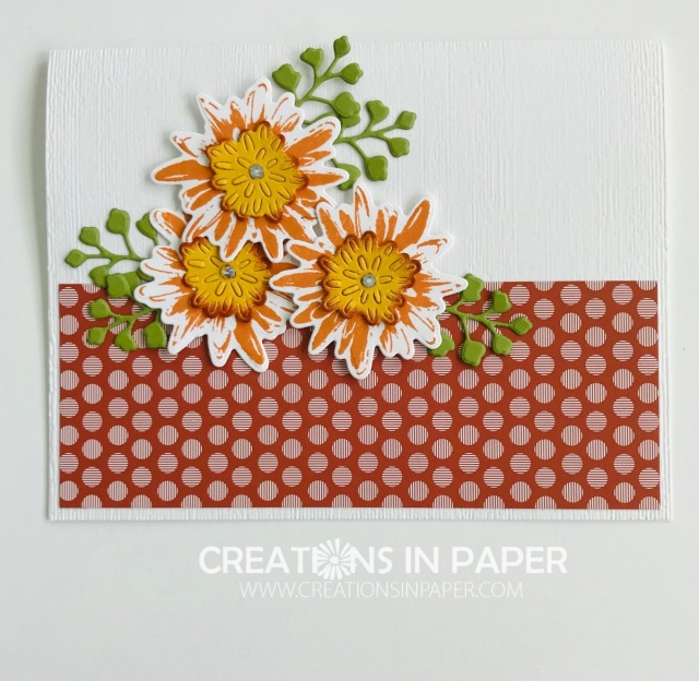 Check out this fun fall card. Some embossing and designer series paper with some die cuts and you have the perfect Cajun Craze Regals Patterned Paper Stack creation!