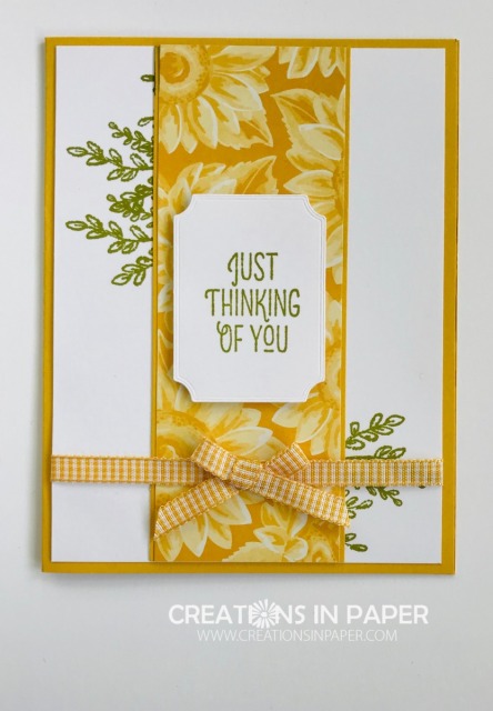 This clean and simple design is a great card to send to someone to let them know you are thinking of them. Check out the details for the Flowers for Every Season from Stampin' Up card.