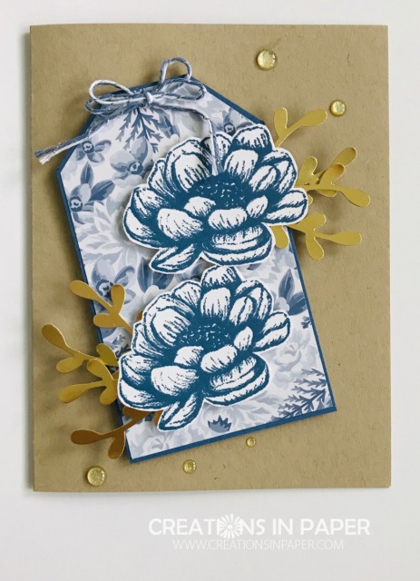 Isn't this tag perfect for this great card? The tag is a simple idea and easy to do if you don't have a tag punch. Check out the Flowers for Every Season Tag card.