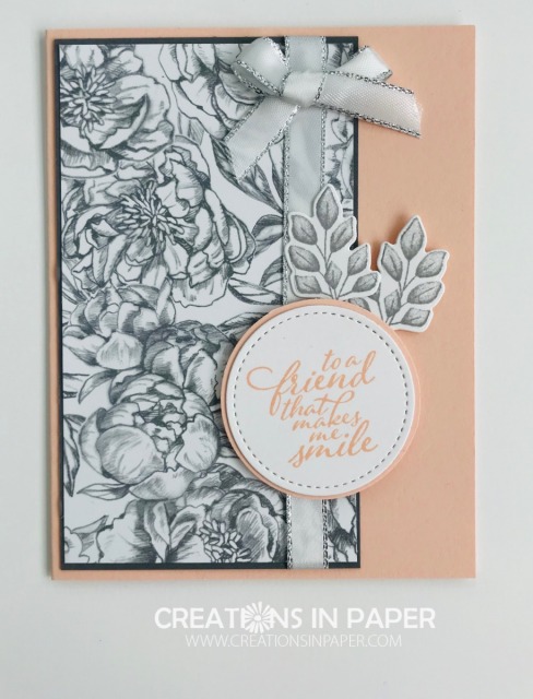 Friendship is precious. This Stampin' Up Peony Garden DSP card is the perfect friendship card. See the video to find out all the details.