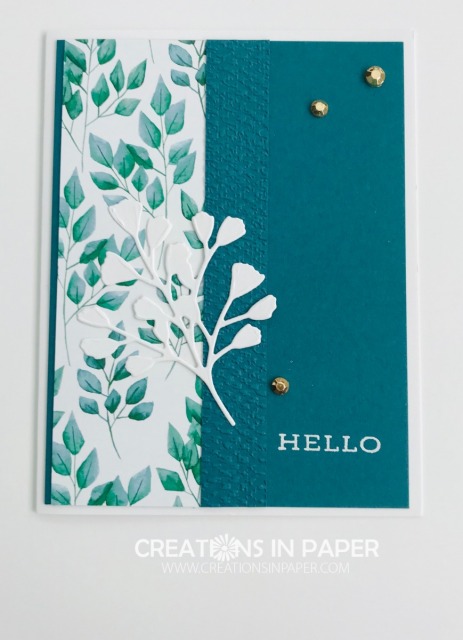 The Pretty Peacock color is a striking color. See the video showing how I used it with the Forever Greenery dsp to make this stunning Stampin' Up Forever Fern creation.