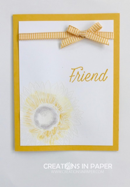 This clean and simple card idea would be perfect for a great friend. Take a look at the Daffodil Delight Embossed Sunflower.