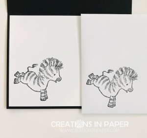 Isn't this little zebra so cute? He makes an adorable card. Click through to get the details for the Watercolor Circles Zany Zebras card.