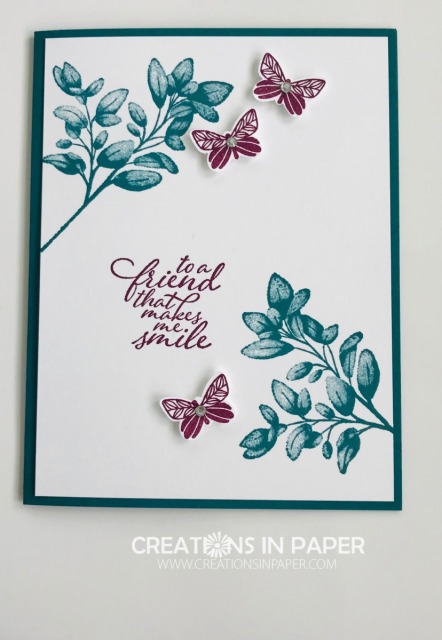 If you are looking for a quick card with a great color combination, check out the video for the Forever Fern from Stampin' Up.