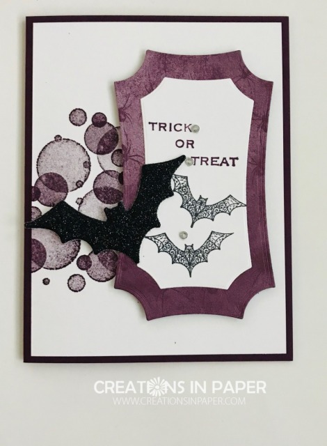 Isn't this a cute Halloween card? It is so easy to make also. Check out the blog post for Stampin' Up Magic in this Night for all the details.