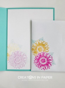 These colorful flowers make the perfect card front. Check out the Colorful Sunflowers For You card to see some other colors for sunflowers.