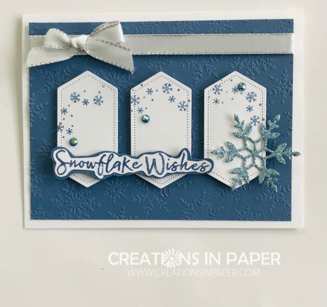 This layout is really interesting. I love how the 3 panels create a little scene. Check out the Cute Snowflake Wishes Card for all the details.