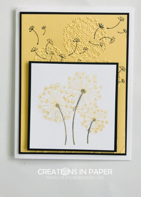 This embossing folder is perfect for this stamp set. Get the details and see the video for the Simple Dandelion Wishes creation.