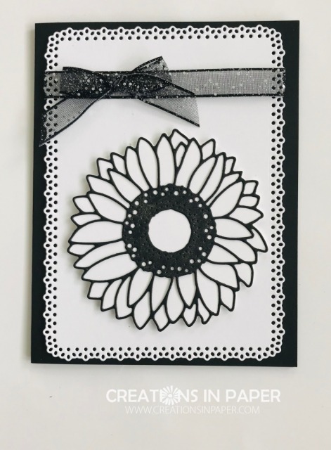 Black and white makes a very elegant card. Check out this elegant Black and White Sunflower idea.