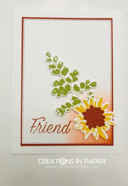 If you have images on your card that seem to be floating in the air, add some sponging behind it. The Positive Thoughts Friend Creation is an example of this technique.