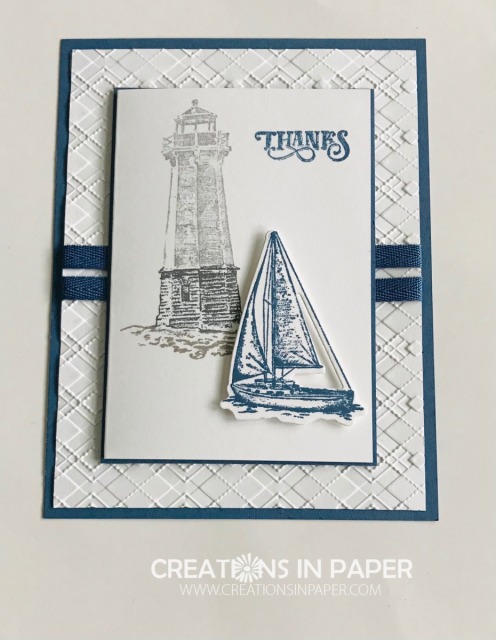 Isn't this a great masculine card? The Sailing Home Masculine Thanks is a great way to say thank you to the man in your life.