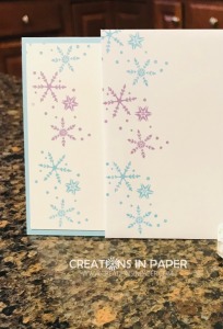 Aren't these snowflake the perfect accent for the inside of a card and envelope? Check out the Stampin' Up Snowflake Wishes Sparkle card to see what products were used for the card front.