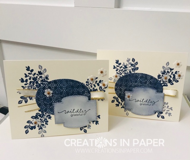 Look at this fabulous card! I love creating with the refill kit. Watch the video for the Stampin' Up Boho Indigo Refill Kit Grateful card idea to see how to make it.