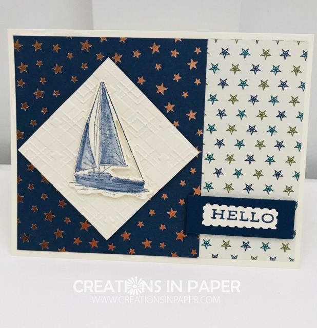 This great masculine card was easy to make. Using your Christmas designer series paper to coordinate with a stamp set and you have the perfect idea. Pull out your paper and Let's Use Our Christmas Ppaer For An All Occasion Card.