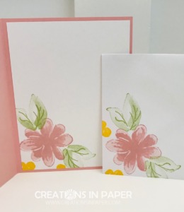 These images are perfect for a birthday card for a lady. Add some pretty colors and a neutral to make them pop and you have a fabulous card. See the card front for the Gorgeous Posies in Blushing Bride then pull out your favorite colors and make your version.