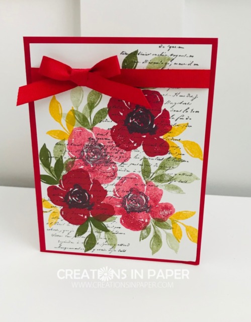 Isn't this a gorgeous floral bouquet card? The Stampin' Up All Things Fabulous stamp set makes it so easy. Watch the video to see how to get lots of depth and interest on your card.