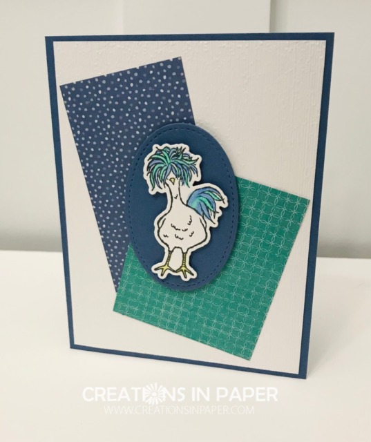 Look at this cute card! The Chick with the Crazy Feathers is my Favorite and I love coloring his feathers different colors! Watch the video for this quick and easy card.