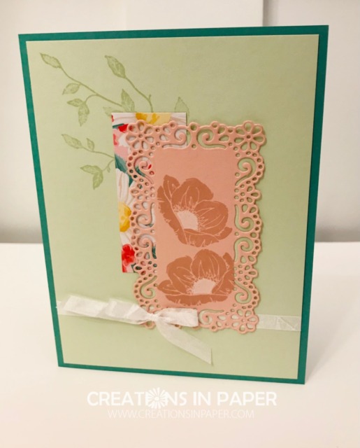 Here is a clean and simple card. The Ornate Layers Die Idea make it easy to create this pretty card. Get all the details so you can make your own.