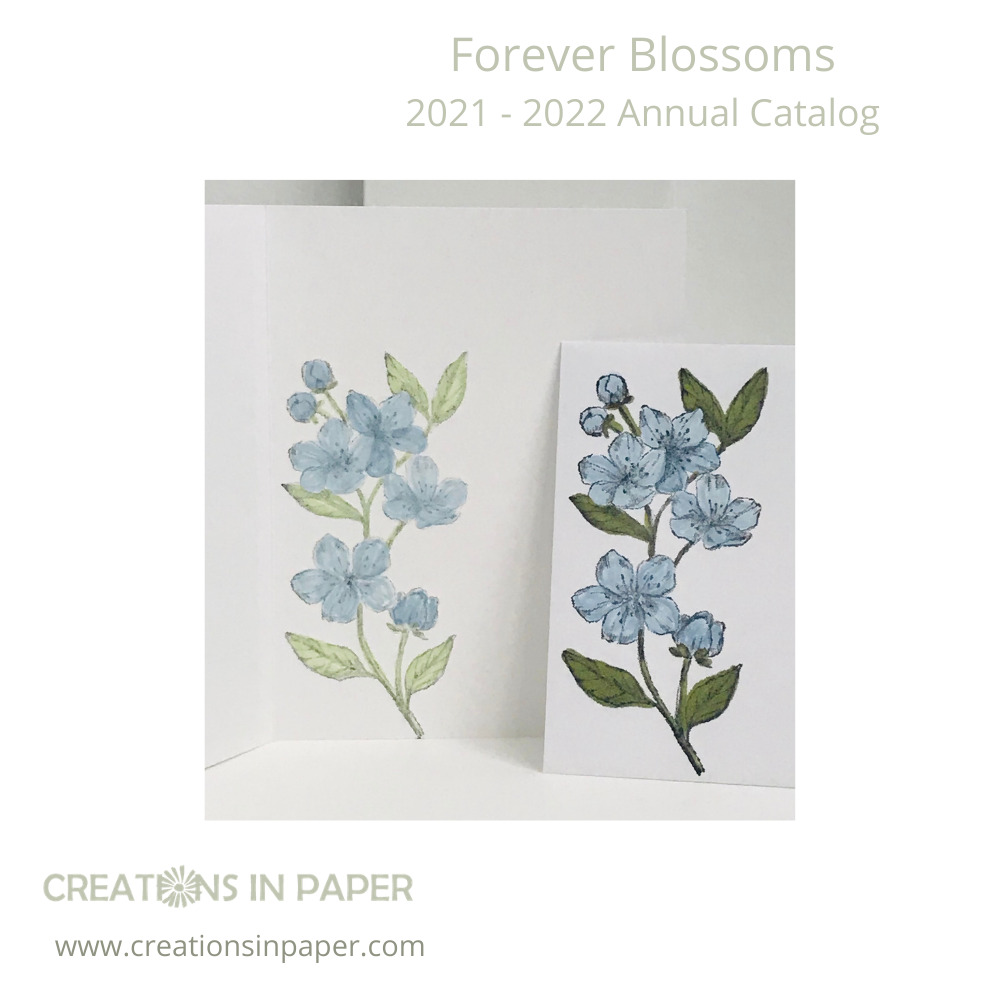 Isn't this a beautiful blue flower sprig? Check out my gorgeous Glycerin Coloring Forever Blossoms card front to see how I used it.