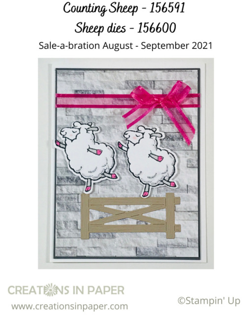 Isn't this the perfect card for a little girl who loves dance or gymnastics?  Earn the Stampin' Up Counting Sheep stamp set and dies with a qualifying order. 