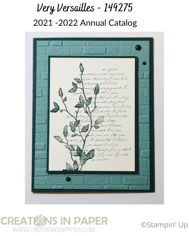 Very Versailles Stampin' Up Creations in Paper