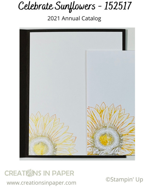 Don't miss the card front that uses this fun sunflower.  The card was based on a Card Sketch Idea and so fun to play with.