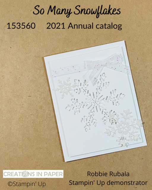 White on white is perfect for snow cards.  Check out the pretty snowflake card and how few supplies you need to make your version.